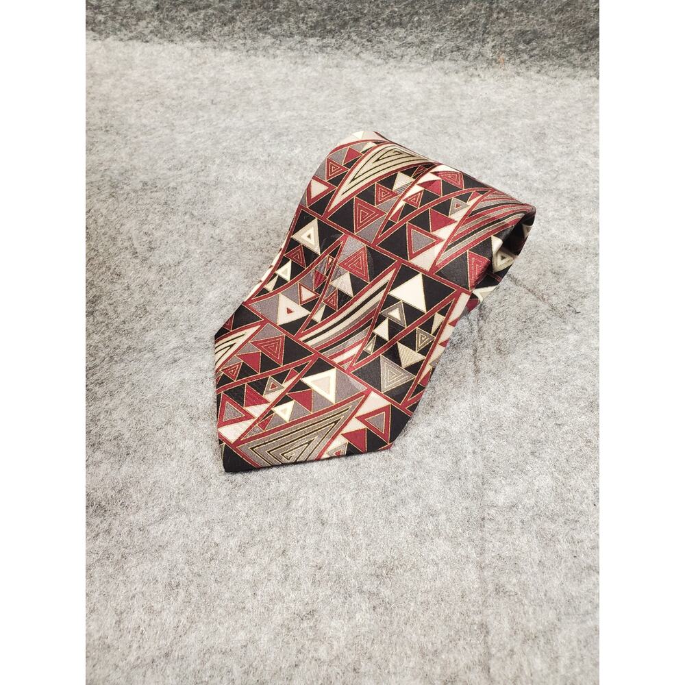 Vintage Courreges Homme Men's Silk Necktie Retro Geometric Pattern